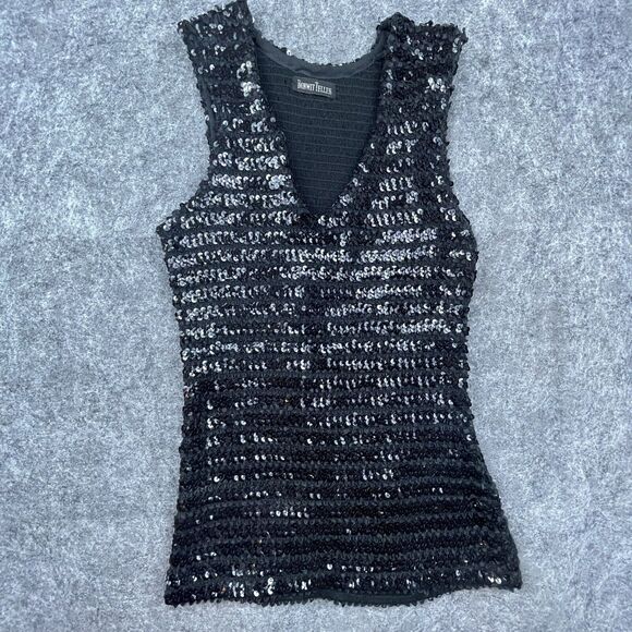 Vintage Bonwit Teller Shirt Small Sequin Sparkle Party Holiday Young Generation - Picture 1 of 7